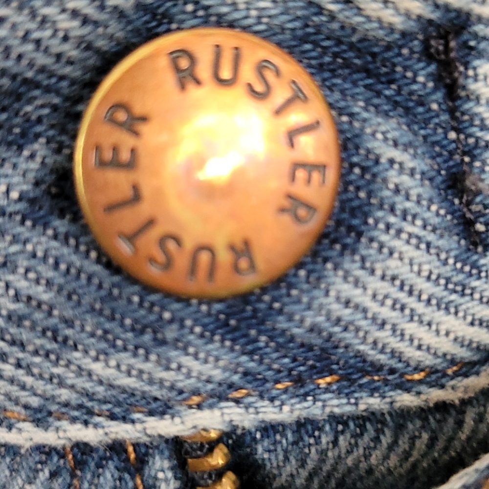 VINTAGE RUSTLER RIGID  DENIM JEANS - Picture 5 of 9